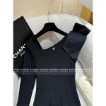 Chanel 2025 Fall/Winter Collection 🎀 3D Handmade Bow Logo Asymmetric Bodycon Knit Dress / Knit Bow Top for Women - Image 4