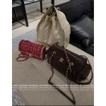 Chanel 2025 Fall/Winter Runway Collection 🐻 Premium Teddy Brown Suede Metal Logo Chain Large Bowling Bag - Image 5