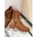 Celine 2025 Fall/Winter Collection 👢 Imported Suede Logo Gear Martin Boots for Women - Image 13