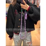 Vivienne Westwood Korean Aesthetic 🪐 2025 Fall/Winter Collection Saturn Embroidered Logo Wool Knit Cardigan with Detachable Scarf - Image 21