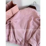 miumiu 2025 Early Fall Collection 🎀 Vintage Wash Cherry Blossom Pink Lapel Letter Logo Pocket Denim Jacket - Image 3
