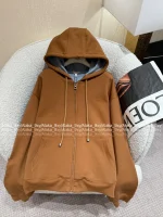 Loewe 2025 Early Fall/Winter Collection 🤎 10ew* Yang Mi Same Style Ginger Hooded Embroidered Sweatshirt for Women - Image 17