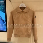 MONCLER 2025 Early Fall/Winter Collection ☑️ Lapel Embroidered Badge Logo Cashmere Knit Sweater for Women