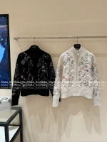 Dior 2025 Fall/Winter Collection 🆕 Star Zipper Embroidery Logo Wool Knit Jacket for Women