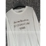 ACNE STUDIOS New Colorway 🎬 Classic 1996 Long Sleeve Tee Mirror Crystal Edition 100% Cotton Pullover Base Layer - Image 11