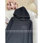 CHROME HEARTS 2025 Early Fall/Winter Collection 🔍 Black Genuine Leather Cross Logo Hoodie 100% Cotton - Image 8