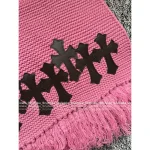 CHROME HEARTS 2025 Fall/Winter Collection ✝️ Heavyweight Genuine Leather Cross Logo Fringe Oversized Scarf - Unisex - Image 17