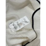 THOM BROWNE 2025 Fall/Winter Collection 👧 Retro Wave Trim Color-Block Minimalist Staple 100% Wool Knit Cardigan for Women - Image 14