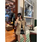 BOTTEGA VENETA 2025 Fall Collection 🧥 Woven Leather Lapel Pocket Utility Trench Coat for Women - Image 14