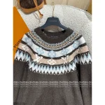 Louis Vuitton 2025 Early Fall/Winter Collection 🐻 Ski Series Jacquard Letter Logo Round Neck Wool Pullover Sweater for Women - Image 14