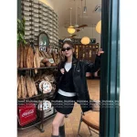 Prada 2025 Early Fall/Winter Collection 🔍 Classic Inverted Triangle ▶️ PU Leather Lapel Blazer for Women - Image 7