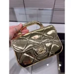 Chanel 2025 New Collection 🥂 Metallic Luxury Mini Quilted Patent Leather Chain Bag ⛓️ - Image 9