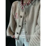 Vivienne Westwood Korean Aesthetic 🪐 2025 Fall/Winter Collection Saturn Embroidered Logo Wool Knit Cardigan with Detachable Scarf - Image 19