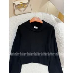 Hermes 2025 Fall/Winter Collection 🍊 Notched Collar Subtle Pattern Cropped 100% Wool Sweater for Women - Image 11
