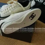 Chanel 2025 Fall/Winter Collection 🐼 Black-White Colorblock Patent/Lambskin Leather Classic Cortez Sneakers 👟 Two Colors Available - Image 14