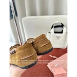 miumiu 2025 Early Fall/Winter Collection 🤎 Suede Fringe Buckle Genuine Leather Loafers for Women - Image 13