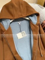 Loewe 2025 Early Fall/Winter Collection 🤎 10ew* Yang Mi Same Style Ginger Hooded Embroidered Sweatshirt for Women - Image 15