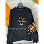 Louis Vuitton 2025 Early Fall/Winter Collection 🤎 Embroidered Letter Logo Round Neck Wool/Cashmere Blend Pullover Knit Sweater - Image 14