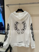 CHROME HEARTS 2025 Fall/Winter Collection 🤍 Hooded Design Cuff Sanskrit Print Logo Zip-Front Jacket - Image 21