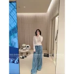 Chanel 2025 Fall/Winter CoCo Ski Collection 🎀 Crystal Bow Logo Round Neck Print Long Sleeve Tee / Mock Neck Top - Image 6