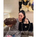 Chanel 2025 Fall/Winter Runway Collection 🐻 Premium Teddy Brown Suede Metal Logo Chain Large Bowling Bag - Image 21
