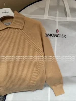 MONCLER 2025 Early Fall/Winter Collection ☑️ Lapel Embroidered Badge Logo Cashmere Knit Sweater for Women - Image 17