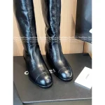 Chanel 2025 Fall/Winter Collection 👢 Quilted Pattern Embossed Logo Imported Genuine Patent Leather Equestrian Boots - Image 10