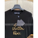 Louis Vuitton 2025 Early Fall/Winter Collection 🤎 Embroidered Letter Logo Round Neck Wool/Cashmere Blend Pullover Knit Sweater - Image 13