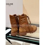 Celine 2025 Fall/Winter Collection 👢 Imported Suede Logo Gear Martin Boots for Women - Image 10