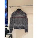 THOM BROWNE 2025 Fall/Winter Collection 👧 100% Imported Wool Fair Isle Jacquard Knit Cardigan for Women - Image 15