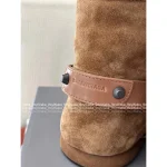 BALENCIAGA 2025 Fall/Winter Collection 🤎 Alaska Sof* Studded Lace-Up Snow Boots - Imported Suede with Shearling Lining - Image 8