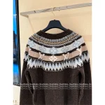 Louis Vuitton 2025 Early Fall/Winter Collection 🐻 Ski Series Jacquard Letter Logo Round Neck Wool Pullover Sweater for Women - Image 11