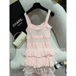 Chanel 2025 Fall/Winter Collection 🎀 Strappy Bow Tiered Maxi Dress in Silk/Wool Blend - Two Colors Available - Image 12