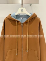 Loewe 2025 Early Fall/Winter Collection 🤎 10ew* Yang Mi Same Style Ginger Hooded Embroidered Sweatshirt for Women - Image 13