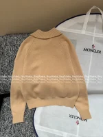 MONCLER 2025 Early Fall/Winter Collection ☑️ Lapel Embroidered Badge Logo Cashmere Knit Sweater for Women - Image 16