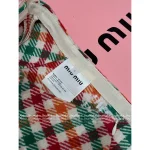miumiu 2025 Early Fall/Winter Collection 🌈 Colorful Plaid High-Waist Slimming Letter Logo Wool Blend Mini Skirt for Women - Image 14