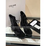 Celine 2025 Fall/Winter Collection 👢 Imported Suede Logo Gear Martin Boots for Women - Image 9
