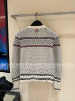 THOM BROWNE 2025 Fall/Winter Collection 👧 100% Imported Wool Fair Isle Jacquard Knit Cardigan for Women - Image 14