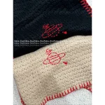Vivienne Westwood Korean Aesthetic 🪐 2025 Fall/Winter Collection Saturn Embroidered Logo Wool Knit Cardigan with Detachable Scarf - Image 16