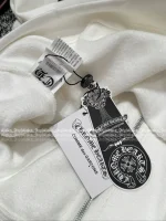 CHROME HEARTS 2025 Fall/Winter Collection 🤍 Hooded Design Cuff Sanskrit Print Logo Zip-Front Jacket - Image 19