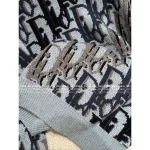Dior 2025 Fall/Winter Collection 💙 Round Neck Jacquard Letter Logo Blue Pullover Cashmere Wool Sweater - Image 15