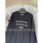 ACNE STUDIOS New Colorway 🎬 Classic 1996 Long Sleeve Tee Mirror Crystal Edition 100% Cotton Pullover Base Layer - Image 6