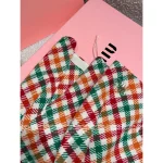 miumiu 2025 Early Fall/Winter Collection 🌈 Colorful Plaid High-Waist Slimming Letter Logo Wool Blend Mini Skirt for Women - Image 13