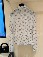 Chanel 2025 Fall/Winter CoCo Ski Collection 🎀 Crystal Bow Logo Round Neck Print Long Sleeve Tee / Mock Neck Top - Image 26