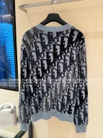 Dior 2025 Fall/Winter Collection 💙 Round Neck Jacquard Letter Logo Blue Pullover Cashmere Wool Sweater - Image 14