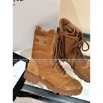 Celine 2025 Fall/Winter Collection 👢 Imported Suede Logo Gear Martin Boots for Women - Image 7