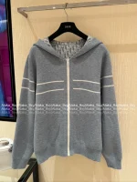 Dior 2025 Early Fall/Winter Collection ⭐️ Hooded Jacquard Letter Logo Cashmere Zip-Front Jacket Knit Cardigan - Image 18