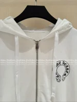 CHROME HEARTS 2025 Fall/Winter Collection 🤍 Hooded Design Cuff Sanskrit Print Logo Zip-Front Jacket - Image 17