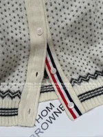 THOM BROWNE 2025 Fall/Winter Collection 👧 100% Imported Wool Fair Isle Jacquard Knit Cardigan for Women - Image 12