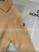 MONCLER 2025 Early Fall/Winter Collection ☑️ Lapel Embroidered Badge Logo Cashmere Knit Sweater for Women - Image 12
